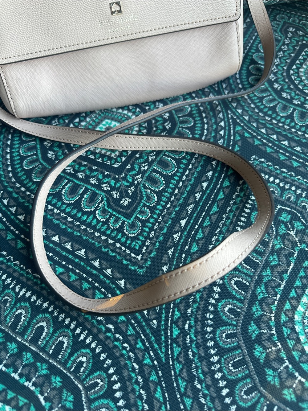 kate spade Pebbled Tan Crossbody Flap Bag - Picture 12 of 12